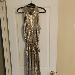 Vince Camuto elegant gold and gray Jumpsuit